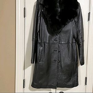 Black leather jacket size XL (new)